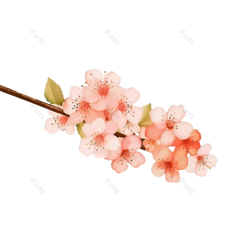 粉红色的花图片,黑色背景元素,樱花PNG,灰色背景免抠素材